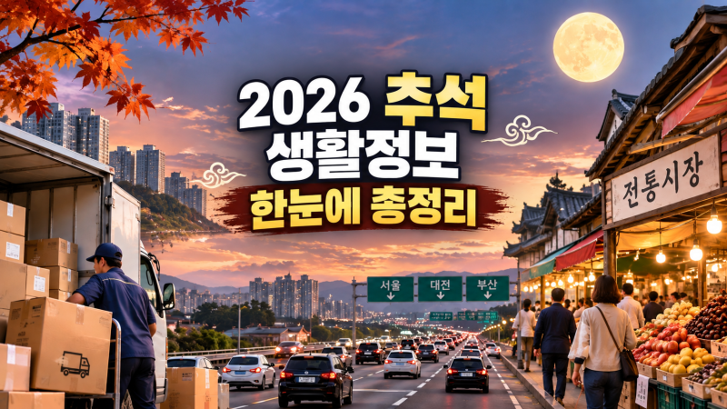 2026 추석 생활정보, 택배·전통시장·병원·마트·날씨·고속도로 한눈에 총정리
