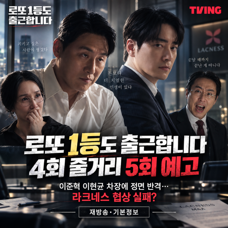 로또 1등도 출근합니다 4회 줄거리 5회 예고, 이준혁 이현균 차장에 정면 반격…라크네스 협....