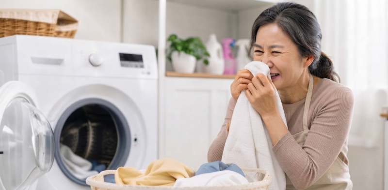빨아도 빨아도 나는 수건 쉰내, 과탄산소다와 고온 세탁으로 뿌리뽑는 법