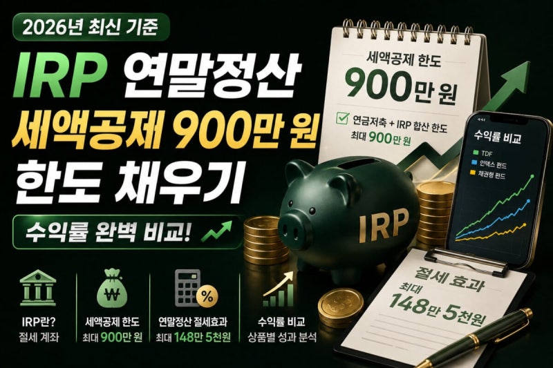 연말정산 세액공제 끝판왕 IRP 계좌 완벽 가이드: 2026년 세제 혜택 총정리 및 9월 가입자를 위....