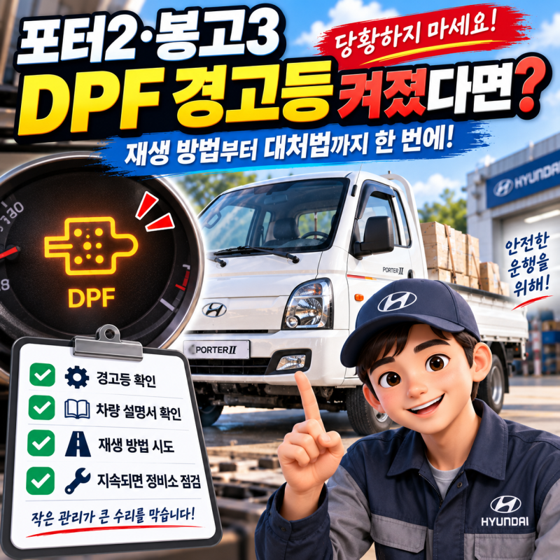 포터2·봉고3 DPF 경고등 켜졌다면? 재생 방법과 출력 제한 시 대처법