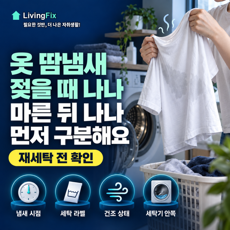 옷 땀냄새 제거, 빨아도 다시 나는 이유