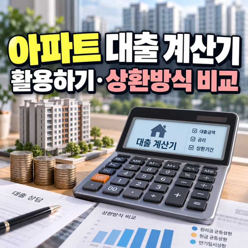 아파트 대출 계산기 활용하기·상환방식 비교, 계산 예시
