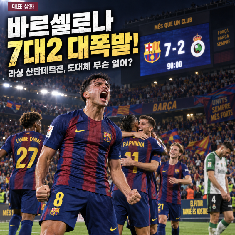 바르셀로나 7대2 대폭발! 라싱 산탄데르전에서 도대체 무슨 일이?