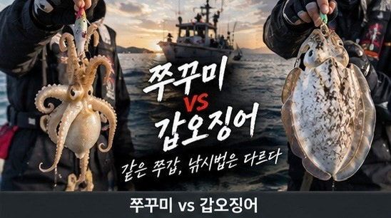 쭈꾸미 vs 갑오징어 낚시 차이｜가을 쭈갑 채비·에기·입질·운용법은 어떻게 다를까?