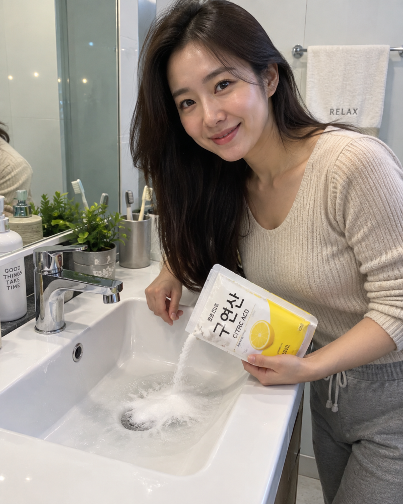 세면대 막힘 천연재료로 해결하는 방법(베이킹소다·식초·소금·구연산 활용법)