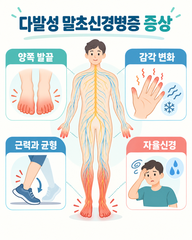 손발저림과 감각 저하로 알아보는 다발성 말초신경병증 증상