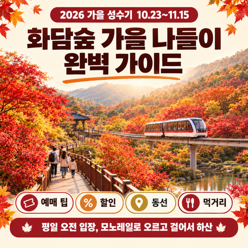 2026 화담숲 가을나들이(단풍) 완벽 총정리 – 입장료·모노레일·가는 길까지 한 번에