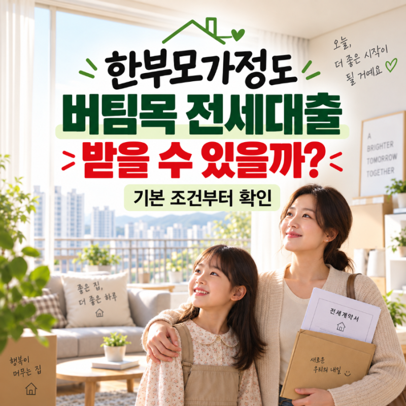 한부모 가정도 버팀목 전세대출 받을수 있을까?