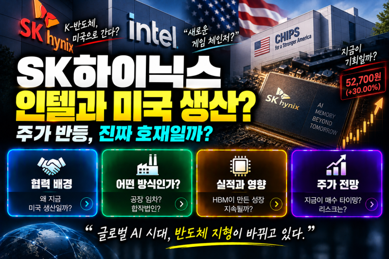 SK하이닉스 인텔 미국 생산 협력, 주가 반등 호재일까 전망 정리
