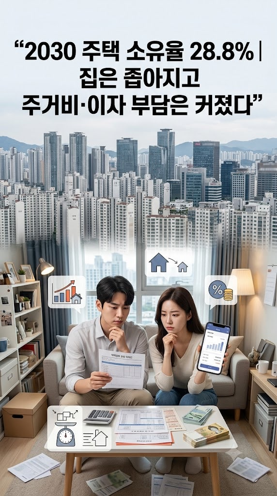2030 주택 소유율 28.8%｜집은 좁아지고 주거비·이자 부담은 커졌다