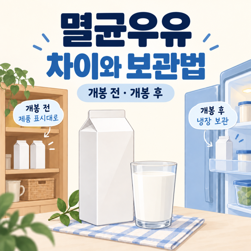 멸균우유 차이와 단점, 개봉 전후 보관법까지 알아보기