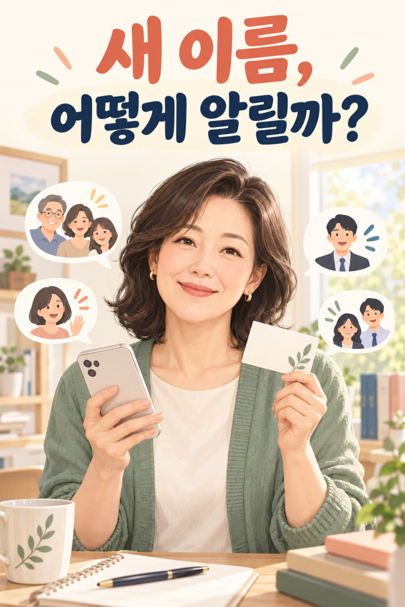 개명한 새 이름, 주변 사람에게 어떻게 알려야 덜 어색할까?｜성명학 이름경영학 제23편