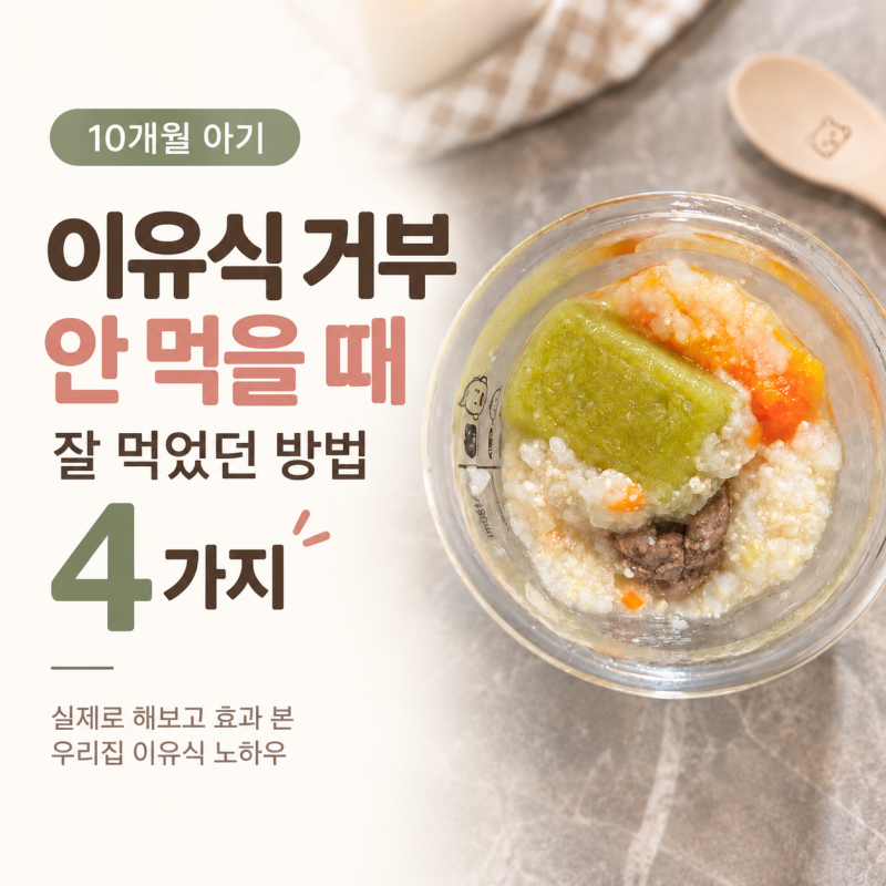 10개월 아기 이유식 거부 안 먹을 때 잘 먹었던 방법 4가지