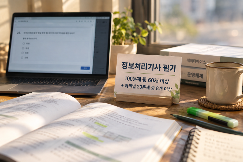 정보처리기사 1급 필기시험 통과 기준은?