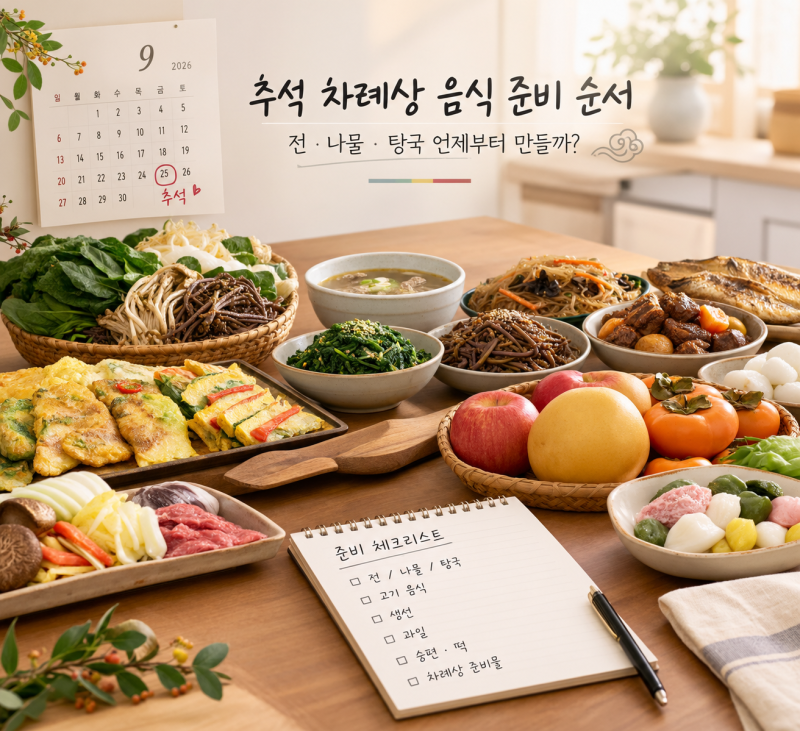 추석 차례상 음식 준비 순서 | 전·나물·탕국 언제부터 만들까?