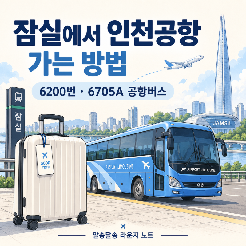 잠실 인천공항 가는 법 | 6200번·6705A 공항버스 시간표와 요금