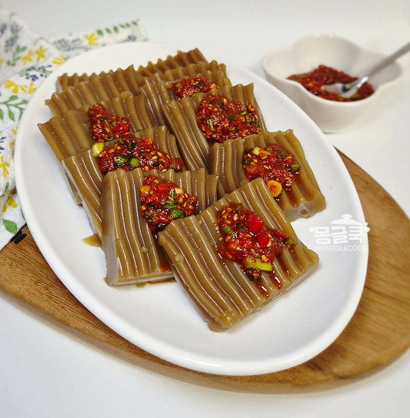 도토리묵 데치는법 딱딱한 묵 탱글하게 데우고 맛있는 양념장 만들기