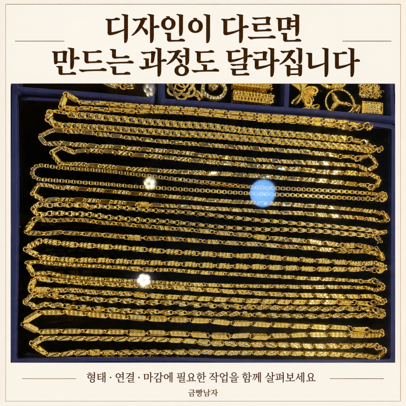 순금목걸이의 반짝임 뒤에는 손으로 문지르는 시간이 있습니다