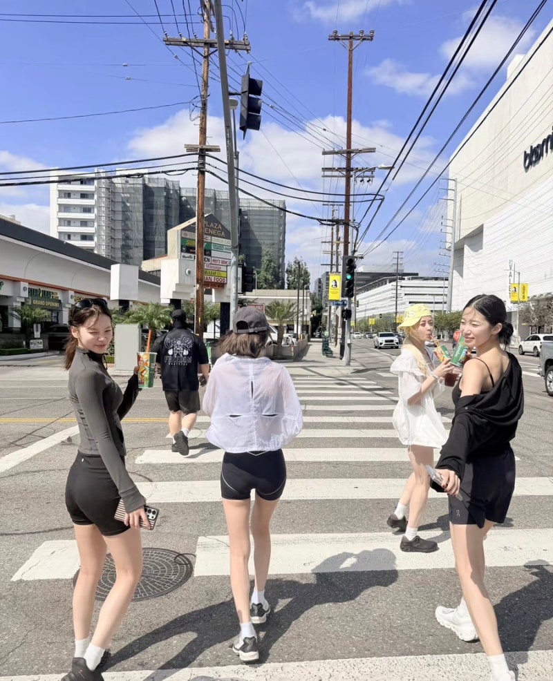 Kim Chaewon in Lululemon, Sakura in Alo | LE SSERAFIM's LA Running Looks