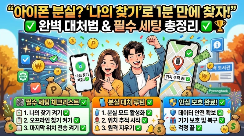 핸드폰 자주 잃어버리시는 분! 아이폰 분실 대처법 및 '나의 찾기' 필수 세팅 완벽 정리