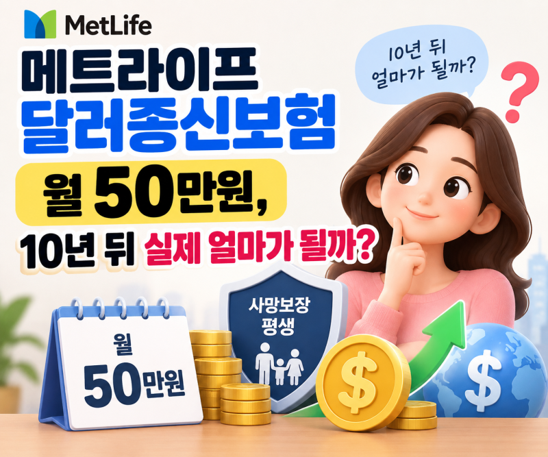 메트라이프 달러종신보험 월 50만원대, 사망보험금은 얼마나 받을까?