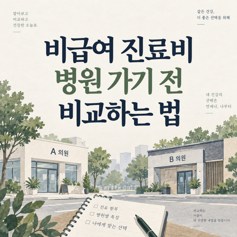 비급여 진료비 조회 방법｜심평원 병원별 가격 비교 전 확인할 5가지