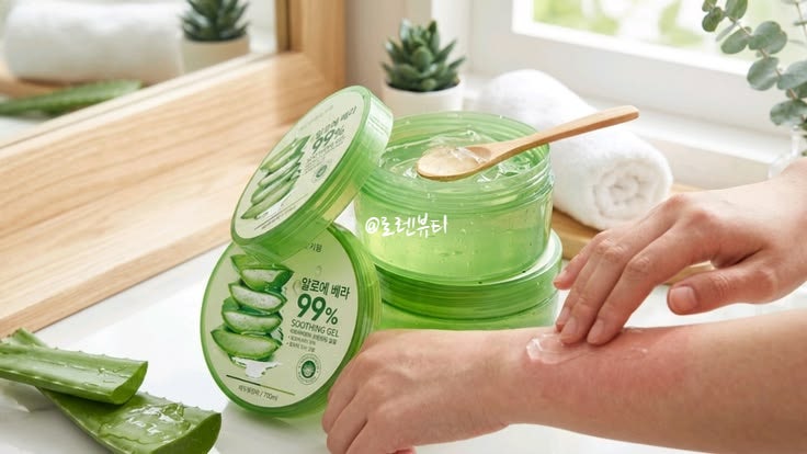 피부온도낮추기 알로에화장품 수딩젤, 마스크팩 사용법