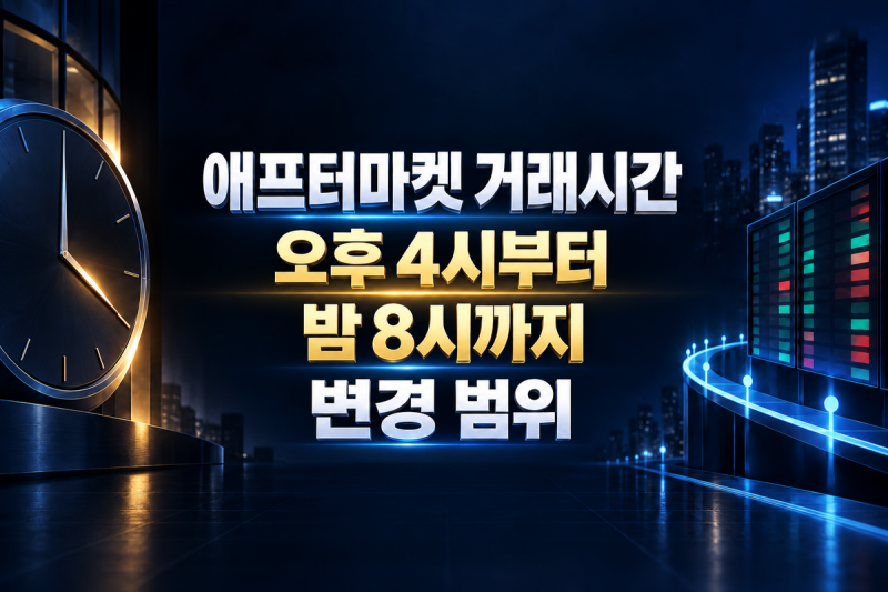 주식 애프터마켓 거래시간, 오후 4시부터 밤 8시까지 변경 범위