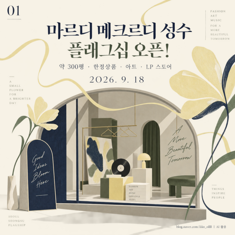 마르디 메크르디 성수 플래그십 오픈｜300평 매장·한정상품·LP 스토어 총정리