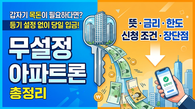 무설정아파트론이란? 신청방법·금리·한도·조건