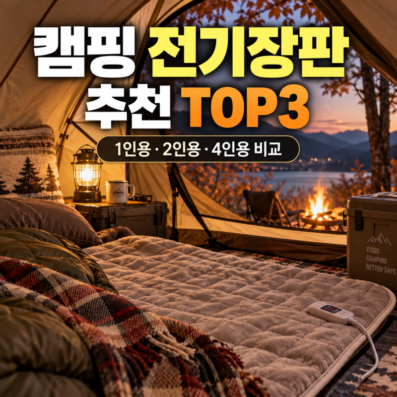 가을 겨울 캠핑용 전기장판 추천｜1인용·2인용·4인용 TOP3 비교
