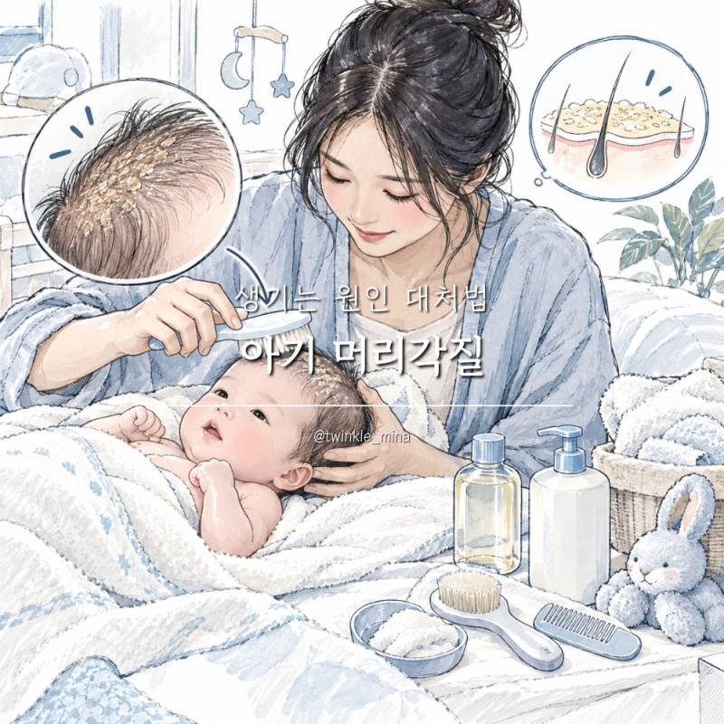 아기 머리각질 신생아 두피 각질 생기는 원인 관리 방법
