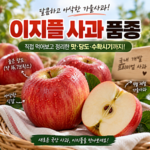 이지플 사과 품종 특징, 직접 먹어본 맛부터 당도 수확시기까지