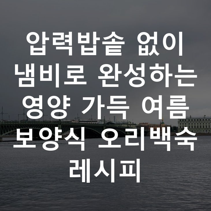 압력밥솥 없이 냄비로 완성하는 영양 가득 여름 보양식 오리백숙 레시피
