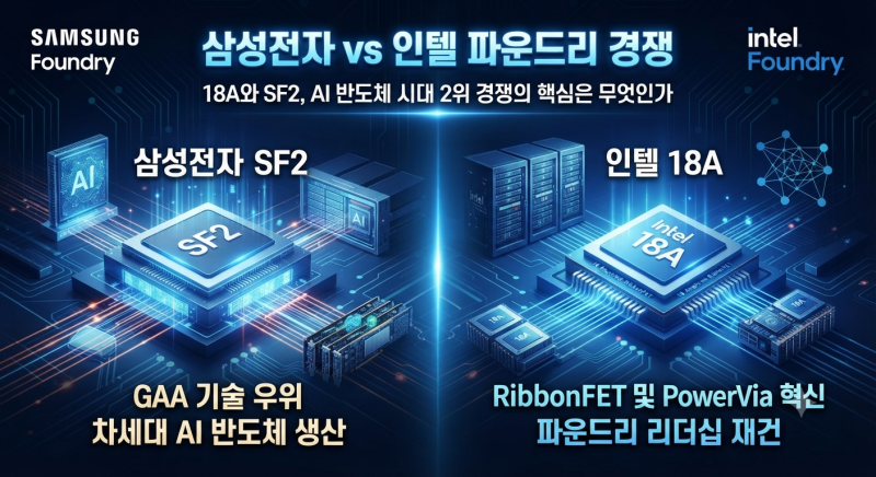 삼성전자 vs 인텔 파운드리 경쟁｜18A와 SF2, AI 반도체 시대 2위 경쟁의 핵심은 무엇인가