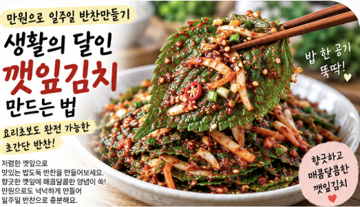 만원으로 일주일 반찬 만들기 ㅣ요리초보도 완전 가능한 깻잎김치 만드는 법