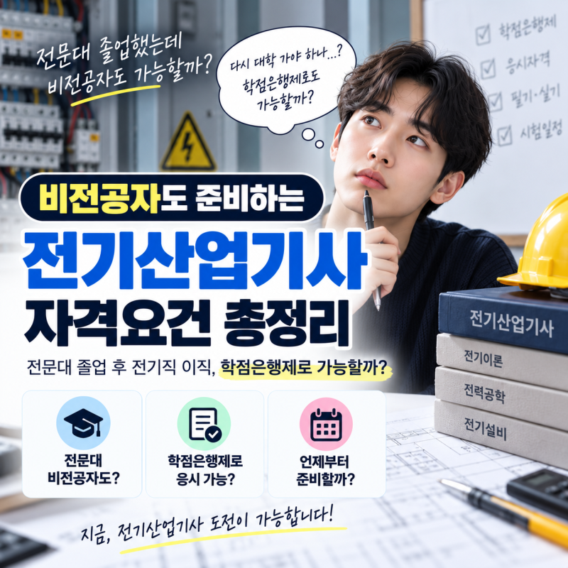 전기산업기사 자격요건, 비전공 전문대 졸업자 준비방법