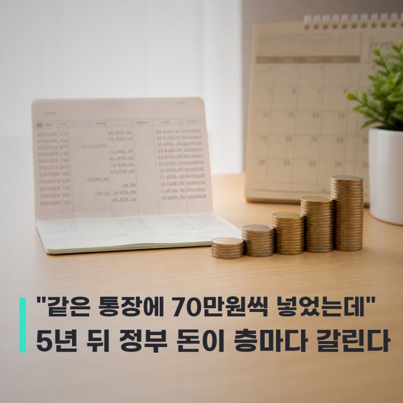 "같은 통장에 70만원씩 넣었는데"… 청년도약계좌 5년, 정부 돈은 198만원과 0원으로 갈린다