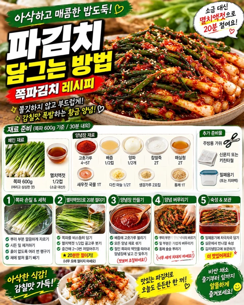 파김치 담그는 방법 쪽파김치 레시피