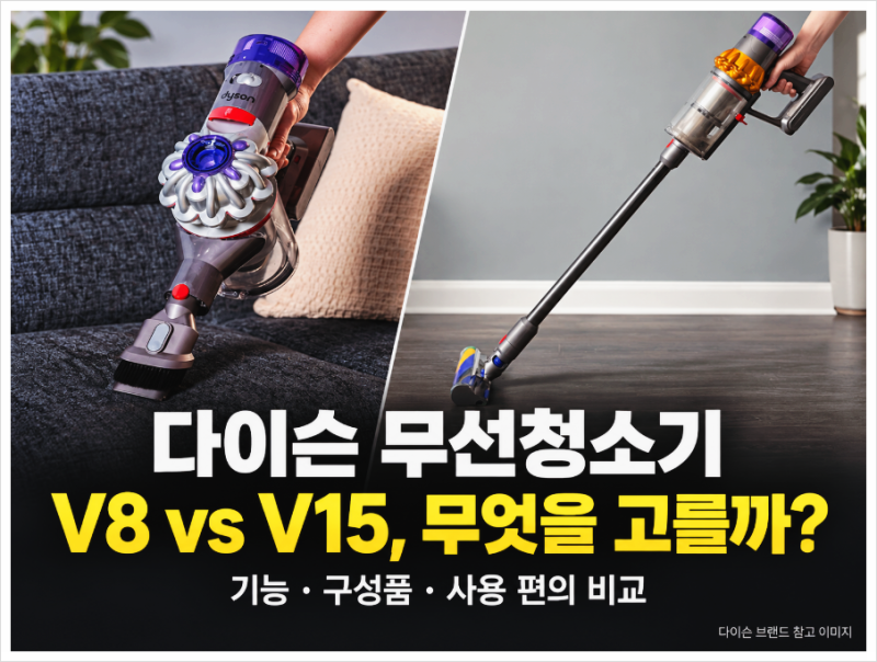 다이슨 무선청소기 추천 V8과 V15, 무엇이 다를까?