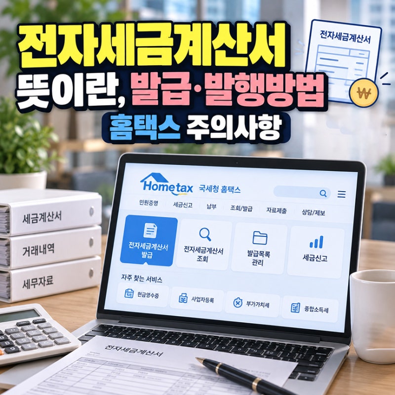 전자세금계산서뜻이란, 발급·발행방법 홈택스 주의사항