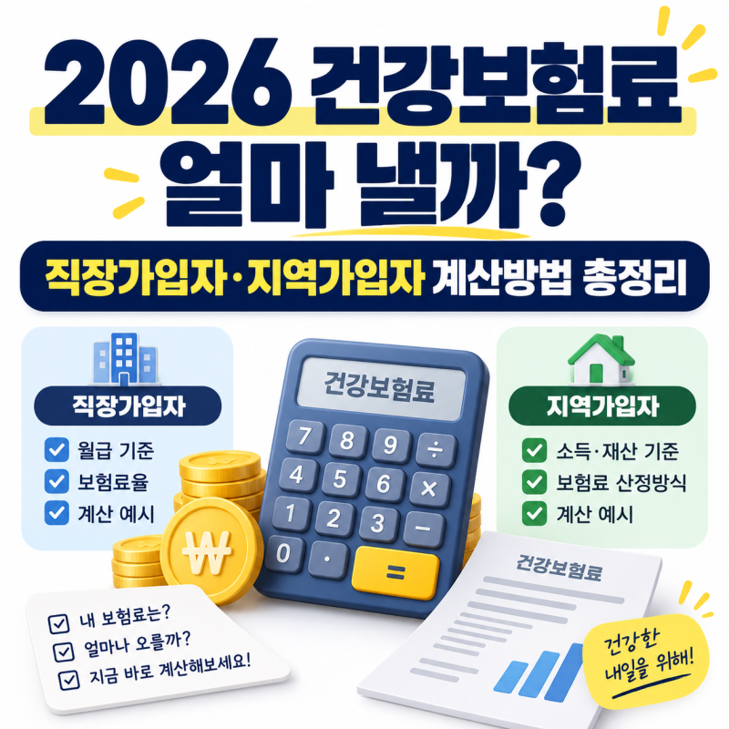 2026 건강보험료 얼마 낼까? 직장가입자·지역가입자 계산방법 총정리