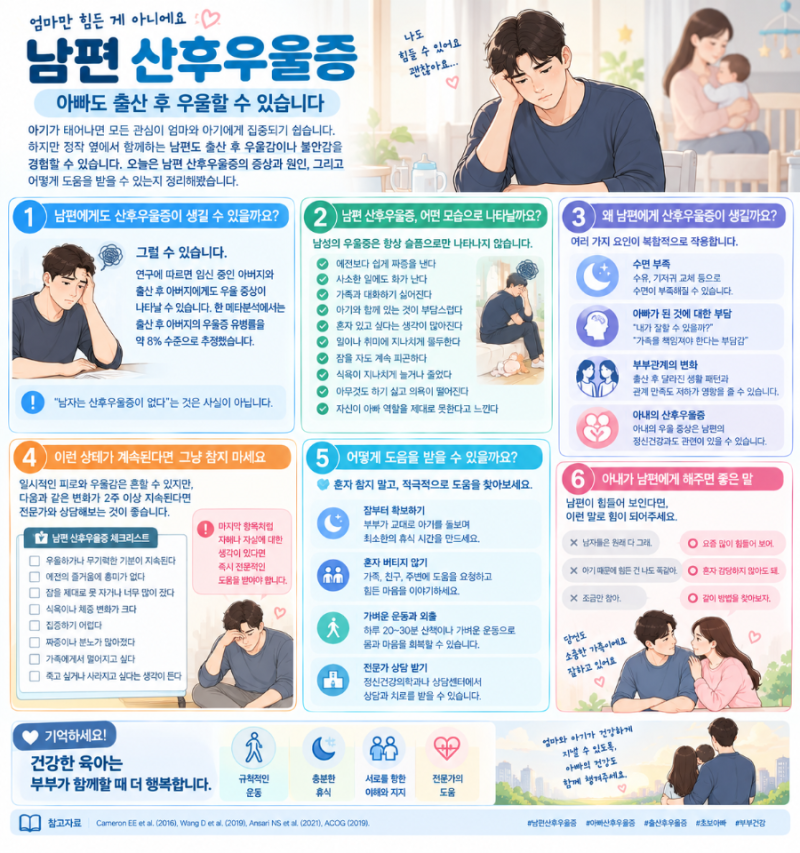 남편 산후우울증｜아빠도 출산 후 우울할 수 있습니다
