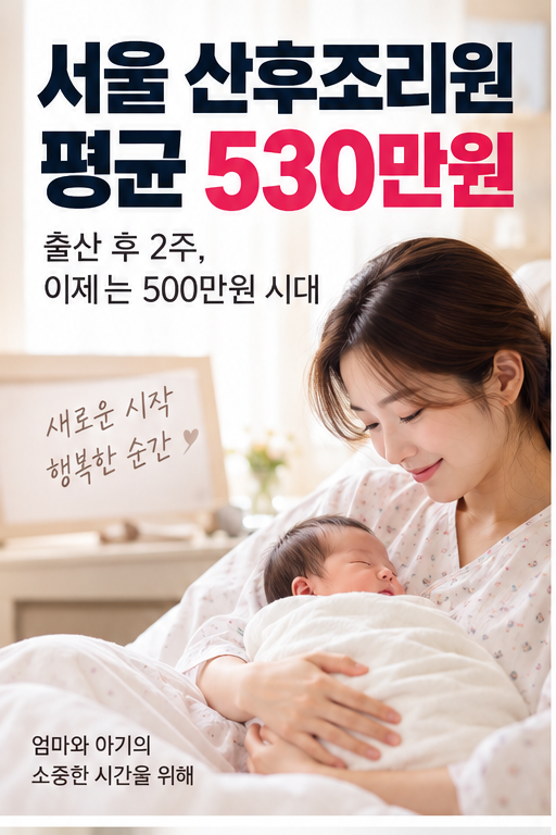 서울 산후조리원 평균 530만원…출산 후 2주에 500만원 시대!!