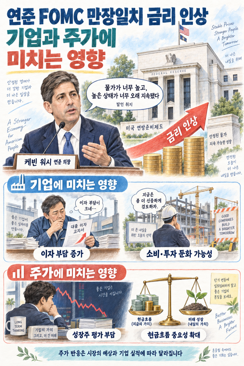연준 FOMC 만장일치 금리 인상! 기업과 주가에 미치는 영향