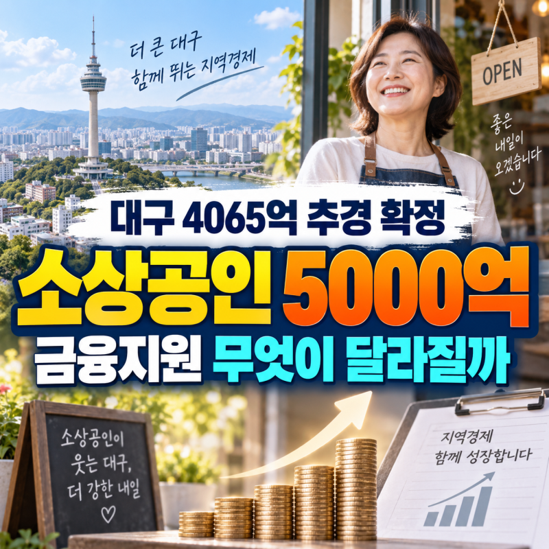 대구정책자금 5000억 추가지원, 소상공인 4분기 무엇이 달라지나