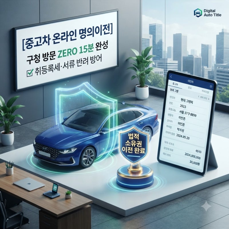 "구청 안 가고 15분 만에 번호판까지 바꿨습니다"… 대행비 20만 원 아낀 온라인 명의이전 실....