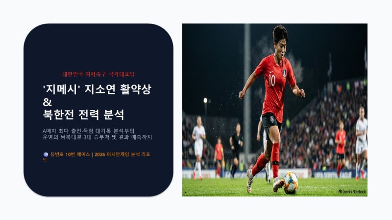 ⚽ [여자축구] '지메시' 지소연의 라스트 댄스! 2026 아시안게임 북한전 전력 분석 & 경기 결과 ....
