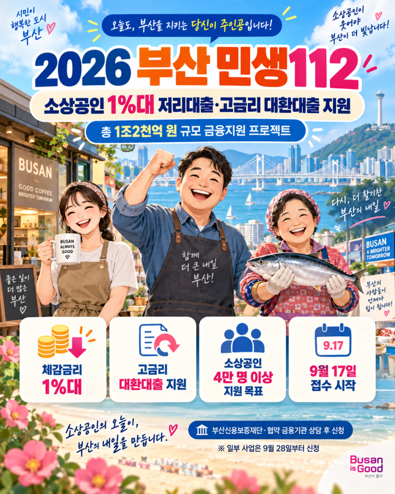 2026 부산 소상공인 대출지원 총정리｜1%대 금리·고금리 대환 신청 시작